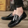 Модельные туфли, мужские повседневные кожаные лоферы класса люкс, мокасины, дышащие черные туфли без шнуровки для вождения, большие размеры 37 231130