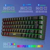 Klavyeler HXSJ V200 Kablolu Membran Klavye RGB LED Arka Işık Oyun Klavyesi 68Keys Bilgisayar Klavye Oyunu PC Dizüstü Bilgisayar Oyunu/Office 231130