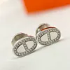 O Maillon Pendientes charm H para mujer diseñador pareja plata 925 diamante T0P contador más alto Materiales Avanzados tamaño europeo cristal 002