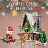 Christmas Toy Supplies 1452PCS City Christmas Cottage Model Building Blocks Winter Snow House Santa Claus Figures Bricks Toys for Christmas Gifts 231129