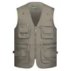 Gilets pour hommes Gilet respirant Hommes Veste sans manches Veste de chasse en plein air Plusieurs poches Cargo Manteau Pêche Séchage rapide 231130