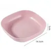 Plates 4Pcs Snack Tray One-piece Molding Pack Spit Bone Dish For Restaurant Square Cake Fruit Plate Tableware