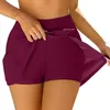 Jupes de bain pour femmes, maillot de bain fendu, short intégré, taille haute, bas de maillot de bain, Yoga, plage