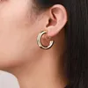 Stud 30mm Medium Smooth Circle Hoop Clip Earrings For Women Vintage Fashion Statement Golden Non Pierced Earrings Party Jewelry 2023 J240513