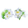 Fleurs décoratives 4 pièces collier hawaïen guirlande couronne florale fleur artificielle bandeau casque blanc