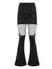 Damesbroek Y2K Gothic voor vrouwen E Girl Punk Streetwear Baggy Lace Patch Rechte broek 90s Goth