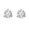 Stud 100% Real VVS1 Moissanite Earrings For Women 0 3 0 5 1 2ct D Color 925 Sterling Silver Classic Korean Fine Jewelry183p