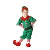 Occasioni speciali Ocns Costume da elfo di Natale Festa di ruolo in famiglia Vestito verde Abbigliamento da spettacolo di Babbo Natale Vestito operato Kid Dhk1M