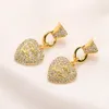 Kobiety Love Diamond Studs Kolczyki Luksusowe wytłoczone pieczęć Urog K inkura