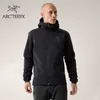 Mens Hoodie Arcterxys Designer Jackets Arc 'terex atom hoody andningsbara mäns varma bomullsrock svart/svart