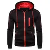 Mens Hoodies Sweatshirts Men Jackets Slim Fit Hooded Zipper Jacka Male Solid Caost Thicken Warm Coat Clothing Topps Black Red 231201