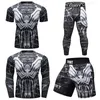 قميص مسارات الرجال Cody Lundin Muay Thai Shorts Men Gym Spandex BJJ Rashguard Jiu Jitsu Kickboxing Set Set