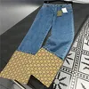 Классическая буква джинсовая брюки для женщин -дизайнера перевернули джинсы уличная одежда высокая талия брюки в стиле улиц Джин