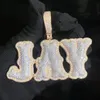 Anhänger Halsketten CUC Benutzerdefinierte Doppelbuchstabe Name mit Iced Out Zirkonia Gold Silber Farbe Halskette Männer Frauen Hip Hop Schmuck 231201