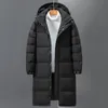 Vestes pour hommes hommes hiver longs manteaux en duvet de canard à capuche décontracté de haute qualité mâle extérieur coupe-vent vêtements chauds 231201
