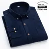 Men's Casual Shirts Plus Size M-6XL Corduroy Shirt Men Long Sleeve Regular Fit Business Dress For Male Soft Leisur Comfortable Pocket
