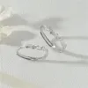Clusterringe Modischer einfacher offener Ring männlich weiblich Fingerzubehör trendige Zweige Baum 925 Silber Paar Jubiläumsschmuck