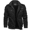 Мужские куртки, зимняя куртка, высококачественное пальто с несколькими карманами, толстое термобелье, черный повседневный размер 6XL