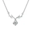 Chains HK0048 Lefei Fashion Trendy Luxury Classic White Moissanite Dangle Deer Necklace For Charms Women S925 Silver Party Jewelry Gift