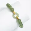 سلسلة الأزياء الطبيعية Hetian Jade Bracelet الأنيقة الرجعية اليدوية الحلي سوار المرأة غير الرسمية المجوهرات الهدية البوهيمية خمر الخرز 231130