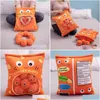 Plush Dolls Cute Fluffy Puff Pillow Stuffed Soft Snack Lifelike Orange Cheesy Puffs Toy Kids Child Birthday Christmas Gift 220304 Drop Dheli