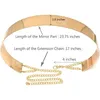 Belts Women Fashion Adjustable Metal Belt Gold Silver Wide Bling Plate Waist Mirror Chain Waistband Cummerbunds Pasek