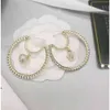 Fashion Designer Golden Silver Stud Earrings for Women Fashion Brand Double Letter Geometric Big Annulus Earring Designer Earrings Wedding Jewelry wholesale