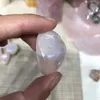 Dekorativa figurer Aura Rose Quartz Tumbled Stones Natural Polished Crystal Gemstones Healing Reiki Home Decoration