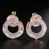 Victoria Wieck luksusowa biżuteria 925 Sterling Silverrose Gold wypełnienie księżniczka Cut White Topaz CZ Diamond Women Wedding Stud Earrin270y