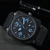 Top Bell Brand Men Ross Automatic Mechanical Watch Leather Black Ross Rubber 46mm AAA Clock Dial Dial Men for Watches 2024