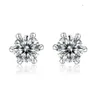 14K White Gold 925 Sterling Silver D Color 0.5 1 CT VVS Mens Diamond Stud Moissanite Earrings For Women