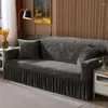 Chair Covers Solid Color Thickened Lace Crystal Velvet Sofa Cushion Light Luxury Cover Full Coverage Elastic Fabric