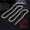 Ancho Real 100% Plata de Ley 925 hombres cuerda cadena moda Unisex fiesta boda regalo collar joyería dz Chains3125