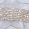 Pietre preziose sciolte 6-7mm Fili di perle d'acqua dolce naturali con foro laterale barocco bianco in vendita