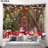 Tapeçarias Inverno Natal Tapeçaria Boneco de neve Xmas Tree Farmhouse Red Truck Forest Snowy Cena Ano Pendurado na parede Home Living Room Decor 231201