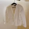 여자 모피 가을 겨울 플러시 코트 여성 패션 슬림 진주 재킷 2024 따뜻함