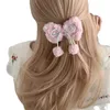 Haaraccessoires Herfst Winter Zoete Zachte Pluche Katoen Kleur Strik Ronde Bal Grote Clips Voor Meisje Vrouw Leuke Fee Roze haarspeld Fashion Party