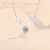 Chains HK0048 Lefei Fashion Trendy Luxury Classic White Moissanite Dangle Deer Necklace For Charms Women S925 Silver Party Jewelry Gift