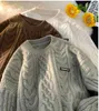 Suéteres masculinos estilo coreano suéteres para homens preguiçoso retro e quente meninos soltos jaquetas de torção casual y2k top 231201