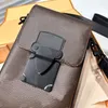 Borsa da lettera alla moda Mini custodia in vera pelle con stampa trapuntata Borsa a mano mobile Tracolla rimovibile Tasca per slot per schede Borse a tracolla