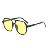Óculos de sol polarizados personalidade moda quadrado gato olho grande quadro viagem designer óculos uv400