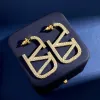 Boucle d'oreille design lettre V Logo Stud boucle d'oreille de luxe femmes cerceau bijoux VLlogo perle boucles d'oreilles femme 890