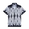 Designer pakoverhemd korte lente herfst nieuw klassiek patroon kleine bloemenprint shirts met korte mouwen shorts
