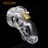 New CHASTE BIRD Latest Design Luxury Male Chastity Device Plastic Light Cock Cage Penis Lock Belt Sexy Toy Anti-off Ring BDSM A305