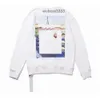 Witte hoodie luxe designer sweatshirt heren mode t shirt vinger print ow merk capuchon Office oversize harten