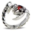 925 srebrny srebrny retro scorpion król Scorpio Garnet otwarty pierścień Mężczyzn Thai Srebrny biżuteria Pierścień palca CH025321 S1810100310F