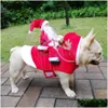 Abbigliamento per cani Natale Vestiti divertenti per cani di taglia grande Babbo Natale Cosplay Felpe con cappuccio per animali Personalità Carino Bldog francese Consegna a domicilio Dhb9W