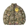 Herrenjacke, bedruckte Baumwolljacke mit Smiley-Buchstaben, europäische und amerikanische Flutmarke DREW Bieber mit der gleichen Brotkleidung, Freizeitjacke mit lockerem Reißverschluss