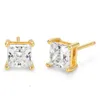 Gemnel 925 zilveren 18kt gouden moissanite diamant hypoallergeen minimalistisch geslepen vierkante herenoorknopjes