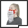 Kerstversiering Decoratie Creatief Kerstman Baardmaskers Adt Unisex Herbruikbaar Gezicht Ers Voor Kerstmis Cosplay Party Drop Delivery Dhoir